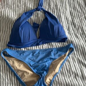 J. Crew Blue Halter Bikini Set